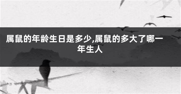 属鼠的年龄生日是多少,属鼠的多大了哪一年生人