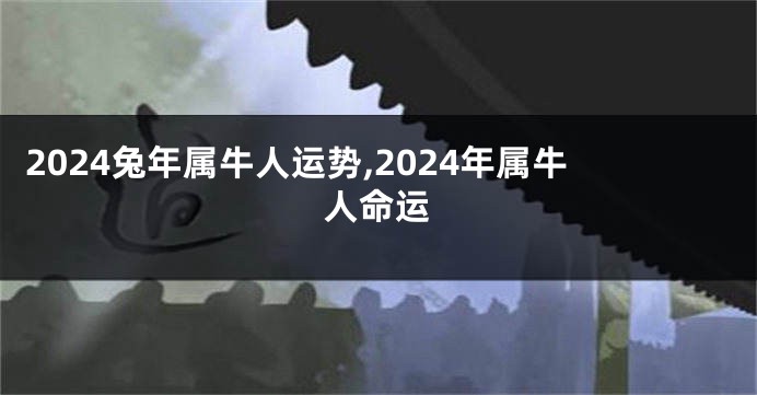 2024兔年属牛人运势,2024年属牛人命运
