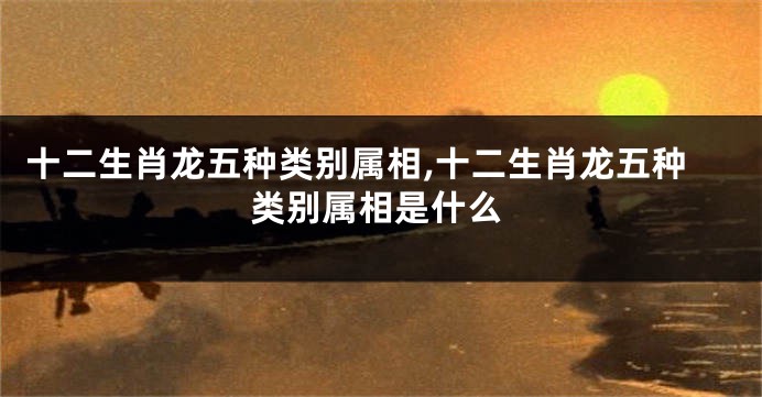 十二生肖龙五种类别属相,十二生肖龙五种类别属相是什么