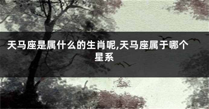天马座是属什么的生肖呢,天马座属于哪个星系