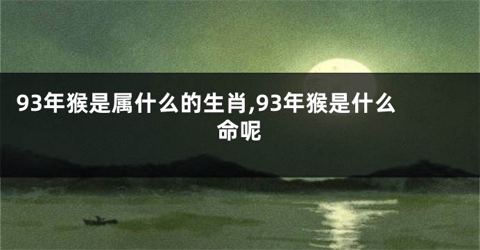93年猴是属什么的生肖,93年猴是什么命呢