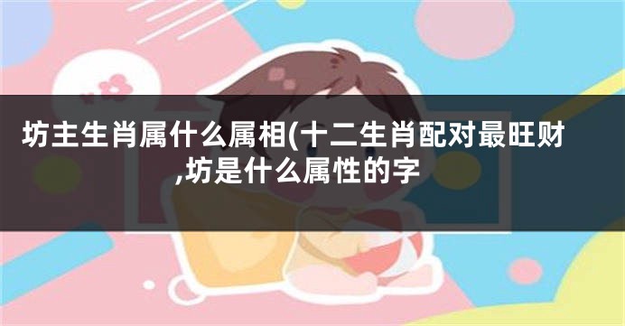 坊主生肖属什么属相(十二生肖配对最旺财,坊是什么属性的字