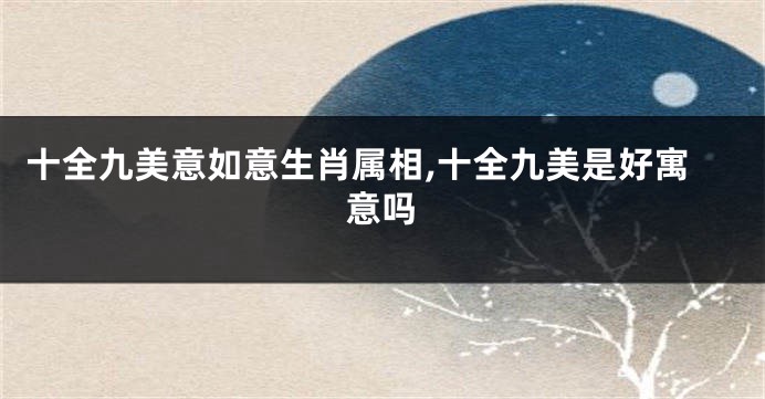 十全九美意如意生肖属相,十全九美是好寓意吗