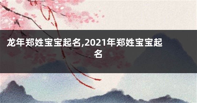 龙年郑姓宝宝起名,2021年郑姓宝宝起名
