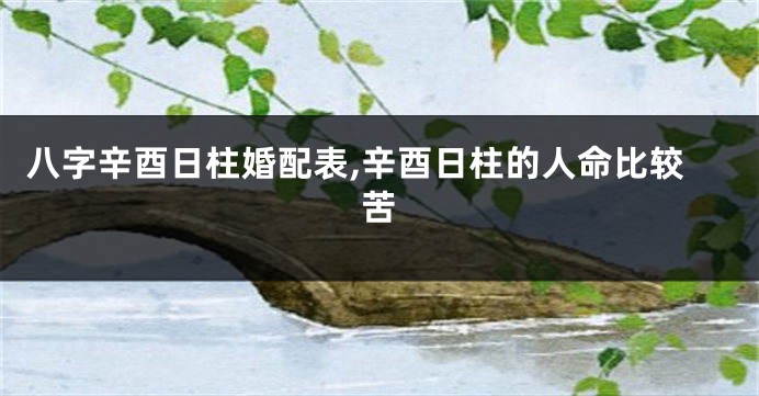 八字辛酉日柱婚配表,辛酉日柱的人命比较苦