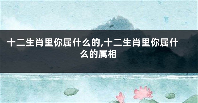 十二生肖里你属什么的,十二生肖里你属什么的属相