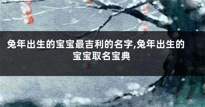 兔年出生的宝宝最吉利的名字,兔年出生的宝宝取名宝典
