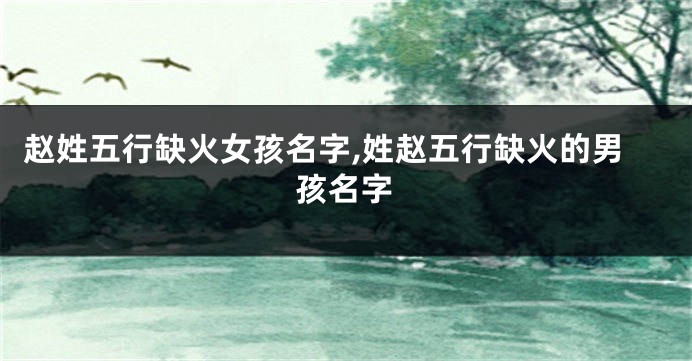 赵姓五行缺火女孩名字,姓赵五行缺火的男孩名字