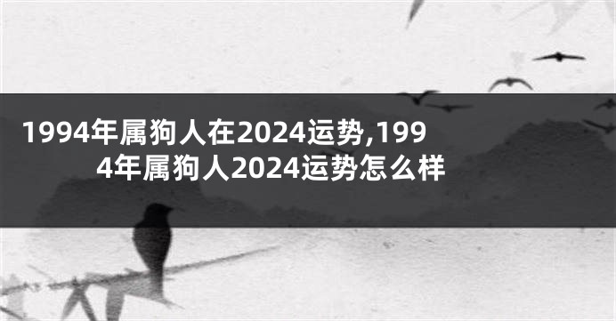 1994年属狗人在2024运势,1994年属狗人2024运势怎么样