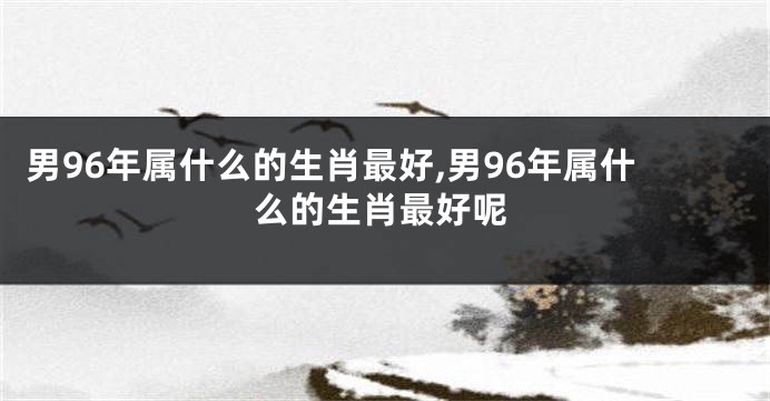 男96年属什么的生肖最好,男96年属什么的生肖最好呢