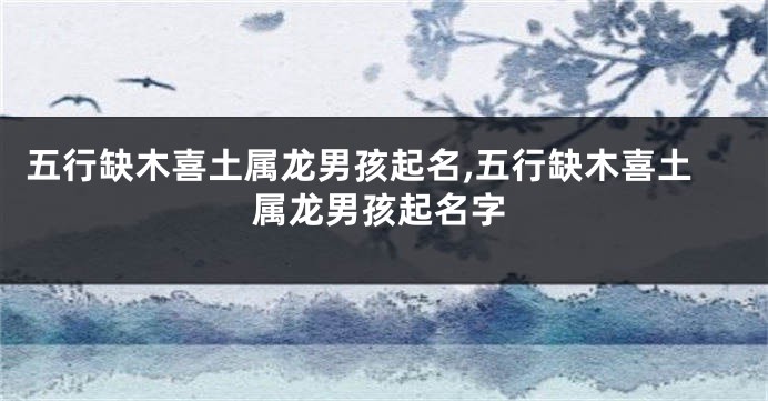 五行缺木喜土属龙男孩起名,五行缺木喜土属龙男孩起名字