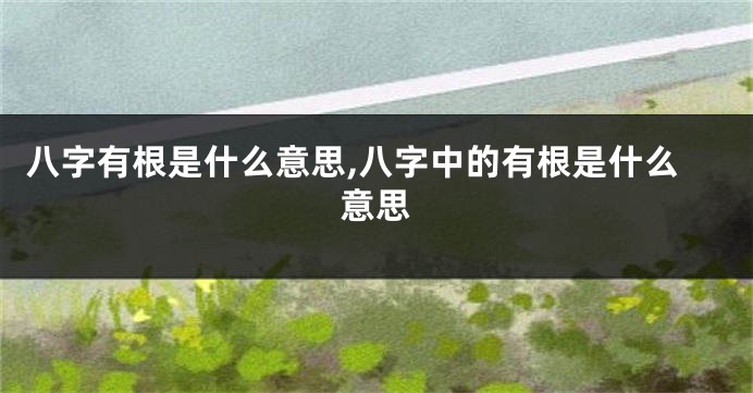 八字有根是什么意思,八字中的有根是什么意思
