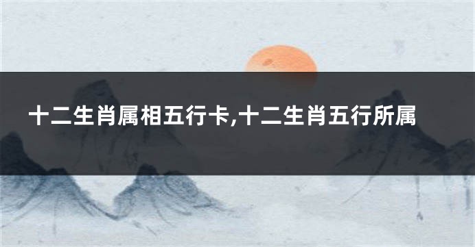 十二生肖属相五行卡,十二生肖五行所属