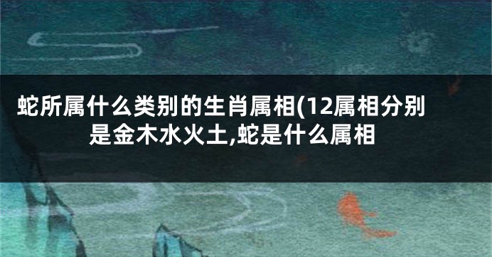 蛇所属什么类别的生肖属相(12属相分别是金木水火土,蛇是什么属相