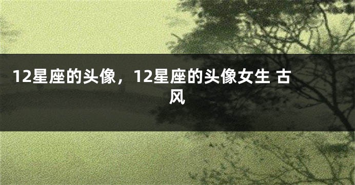 12星座的头像，12星座的头像女生 古风