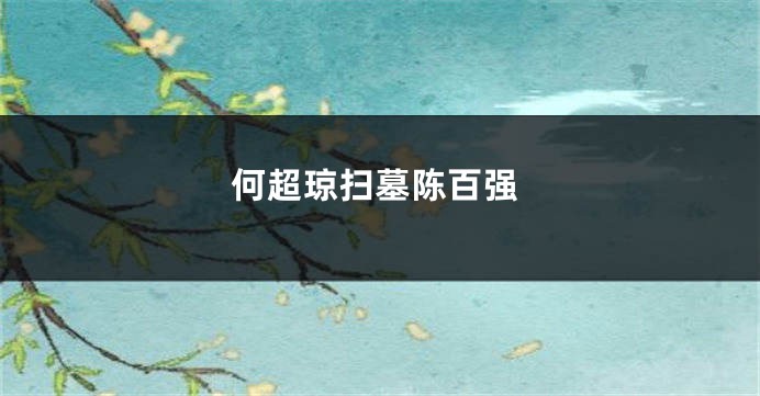 何超琼扫墓陈百强