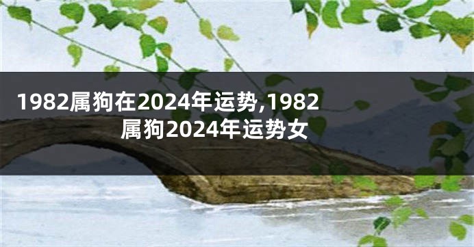 1982属狗在2024年运势,1982属狗2024年运势女