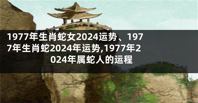 1977年生肖蛇女2024运势、1977年生肖蛇2024年运势,1977年2024年属蛇人的运程