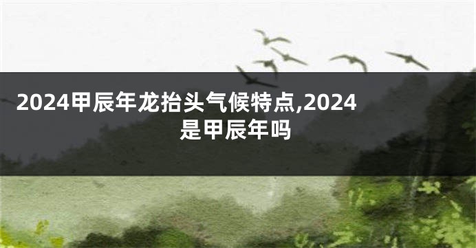 2024甲辰年龙抬头气候特点,2024是甲辰年吗
