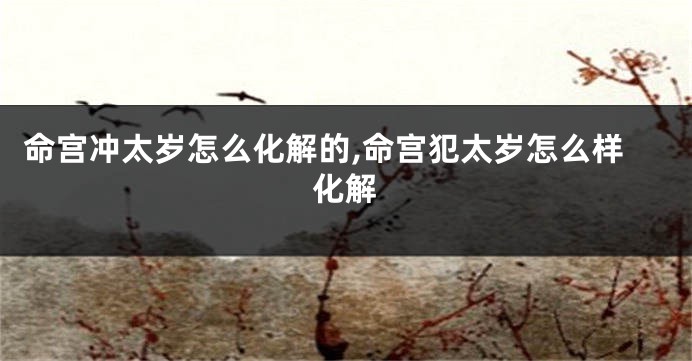 命宫冲太岁怎么化解的,命宫犯太岁怎么样化解