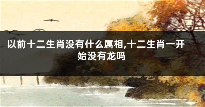 以前十二生肖没有什么属相,十二生肖一开始没有龙吗