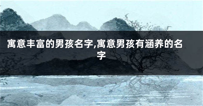 寓意丰富的男孩名字,寓意男孩有涵养的名字