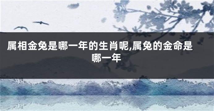 属相金兔是哪一年的生肖呢,属兔的金命是哪一年