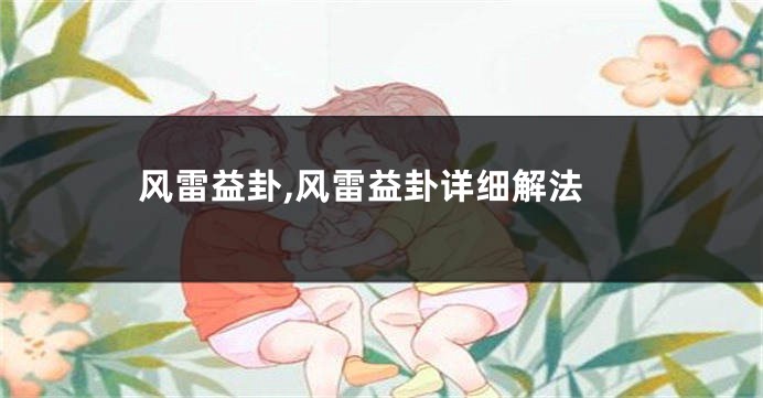 风雷益卦,风雷益卦详细解法