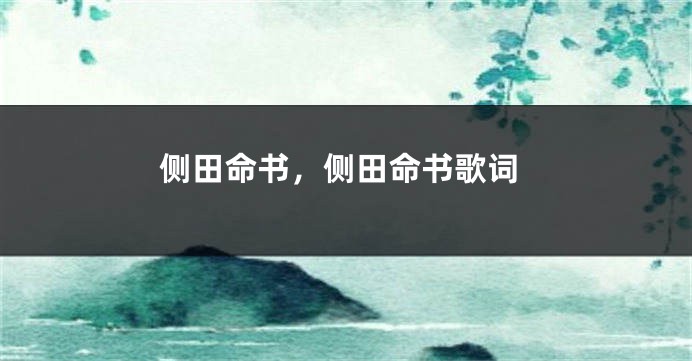侧田命书,侧田命书歌词