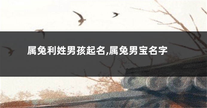 属兔利姓男孩起名,属兔男宝名字