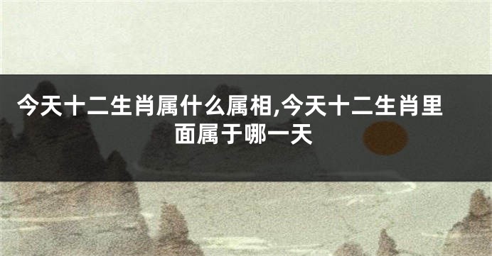 今天十二生肖属什么属相,今天十二生肖里面属于哪一天