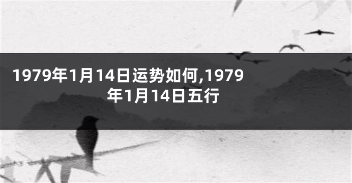 1979年1月14日运势如何,1979年1月14日五行