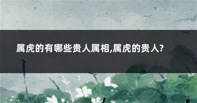 属虎的有哪些贵人属相,属虎的贵人?