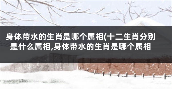 身体带水的生肖是哪个属相(十二生肖分别是什么属相,身体带水的生肖是哪个属相