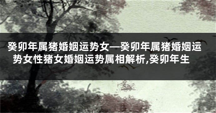 癸卯年属猪婚姻运势女—癸卯年属猪婚姻运势女性猪女婚姻运势属相解析,癸卯年生