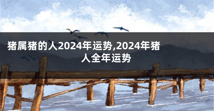 猪属猪的人2024年运势,2024年猪人全年运势