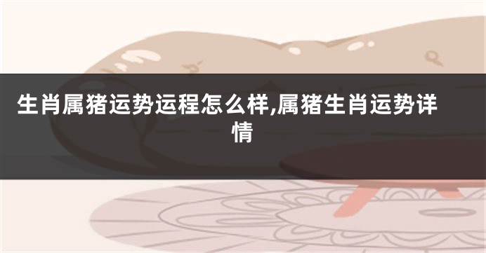 生肖属猪运势运程怎么样,属猪生肖运势详情