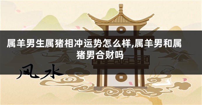 属羊男生属猪相冲运势怎么样,属羊男和属猪男合财吗