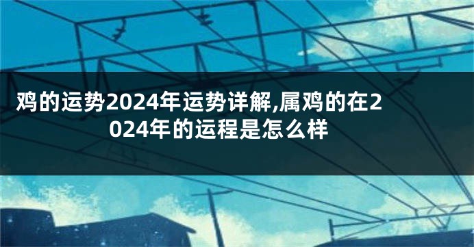 鸡的运势2024年运势详解,属鸡的在2024年的运程是怎么样