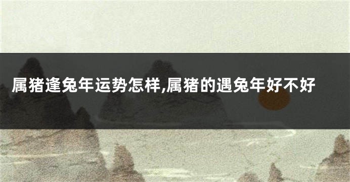 属猪逢兔年运势怎样,属猪的遇兔年好不好