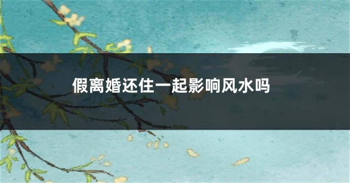 假离婚还住一起影响风水吗