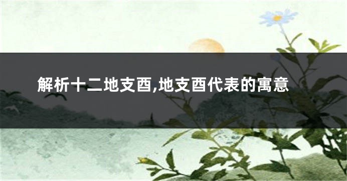 解析十二地支酉,地支酉代表的寓意