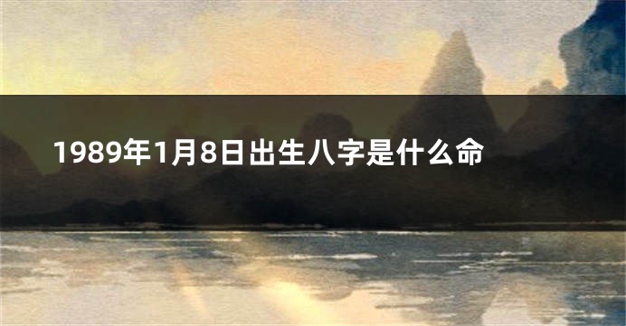 1989年1月8日出生八字是什么命