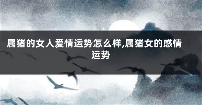 属猪的女人爱情运势怎么样,属猪女的感情运势