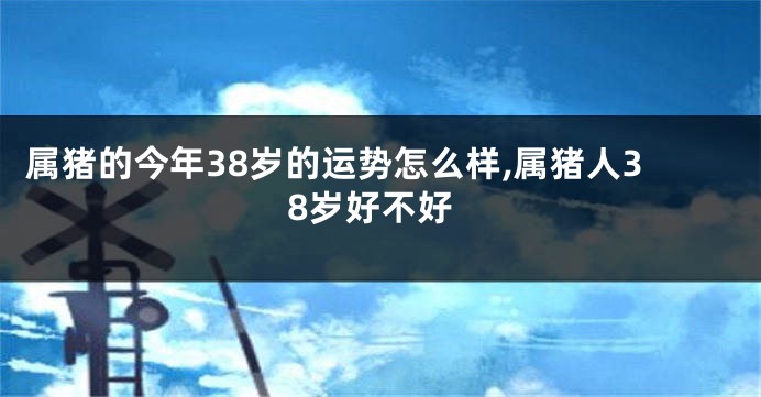 属猪的今年38岁的运势怎么样,属猪人38岁好不好
