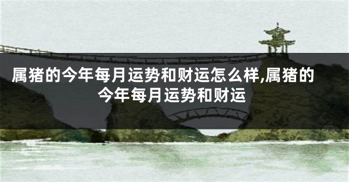 属猪的今年每月运势和财运怎么样,属猪的今年每月运势和财运