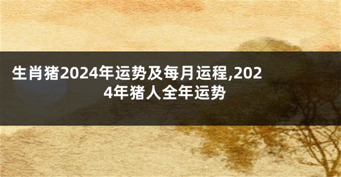 生肖猪2024年运势及每月运程,2024年猪人全年运势