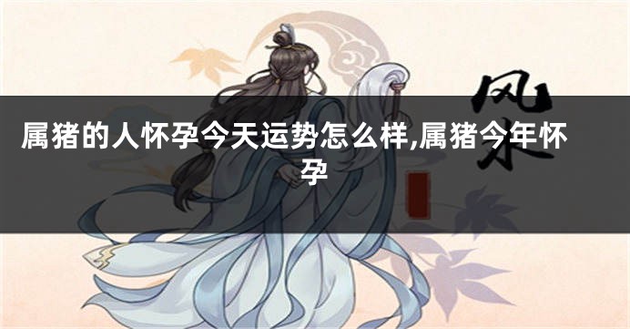 属猪的人怀孕今天运势怎么样,属猪今年怀孕