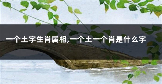 一个土字生肖属相,一个土一个肖是什么字