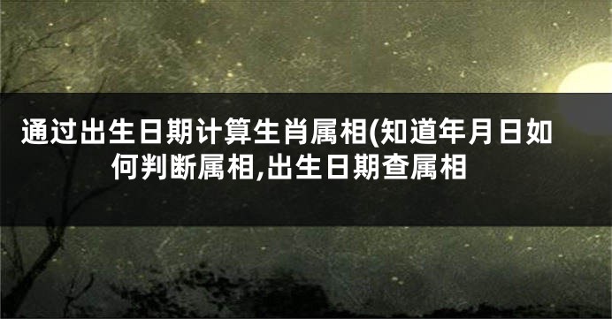 通过出生日期计算生肖属相(知道年月日如何判断属相,出生日期查属相